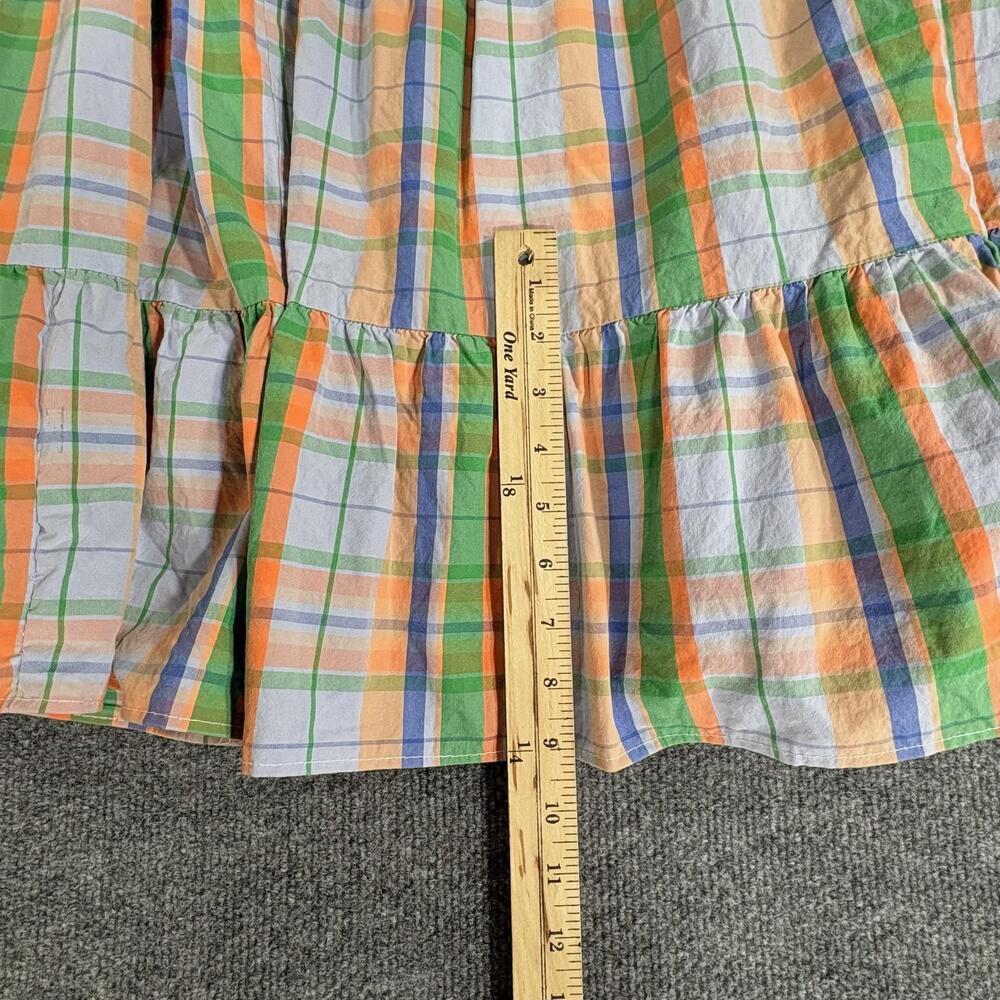 Kate Spade New York Dress Womens XS Blue Multicolor Plaid Flutter Maxi Sundress - Picture 14 of 15